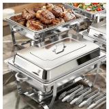 4 Pk Chafing Dishes For Buffet- 9 QT, Rectangular,