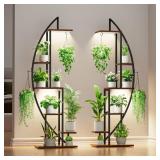 Indoor Plant Stand With Grow Lights, 6 Tiered Tall