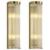 Set of 2 Gold Wall Sconces, Brushed Titanium Gold,
