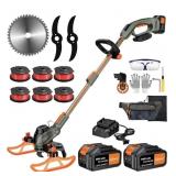 WeGoFly 13" Cordless String Trimmer- 4-in-1, 2 Ba