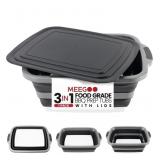 BBQ Prep Collapsible Bucket with Lid, 3in1 Tub, Cu