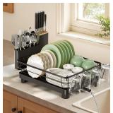 Countertop Dish Strainer/Dryer, Black, Modern, Sta