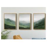 3 pc. Framed Canvas Wall Art, Fog Pine Green Tree