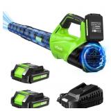 MTKOALA Cordless  Leaf Blower - Green/Black, 2Batt