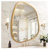 Irregular Mirror, Wall Mount, Gold Aluminum Alloy