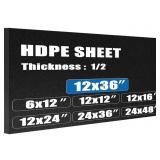 HDPE Sheet, 1/2" Thick 12"x36" High Density Pol