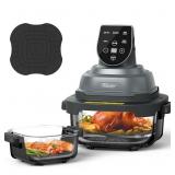 5 In 1 Portable Glass Air Fryer - 6 Cup Glass Cont