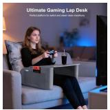 Lap Desk W/Arm Rests - Soft Sides/Hard Top, Grey,