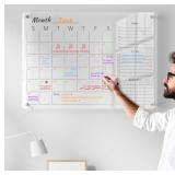 Clear Acrylic Wall Calendar With Dry Erase Surface