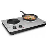 Cusimax 1800W Double Hot Plate, Stainless Steel, S