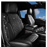 Pass Bling Car Seat Covers - Black, Nappa Leather,