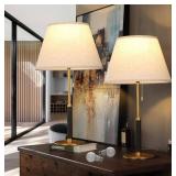 26.4" Set of 2 Midcentury Table Lamps, Pull Chain