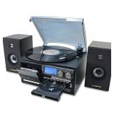 Vinyl Record Player With Dual 15W External Speaker