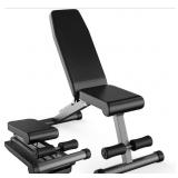 5 In 1 Weight Bench - Folds To 10" For Storage, 8