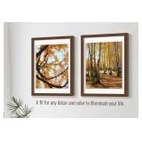 3 Pack 18x24 Brown Picture Frames - Includes Mats
