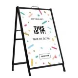 Slide -In Folding A-Frame Sidewalk Sign, 24x36" B