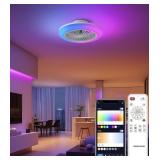 AngelHalo 18" RGB Ceiling Fan/Light- Bladeless, F