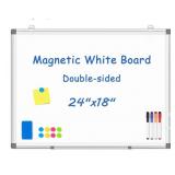 Double Sided White Board 24' x 18' Dry Erase