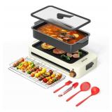 Aoran Electric Indoor Grill, 1700W Smokeless BBQ,