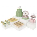 Buffet Risers- Display Stand Shelf, White Acrylic