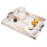 Rustic Vintage Big Wood Serving Trays With Cutout