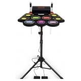 Electronic Drum Set With Stand, 9 Pads, Recording,