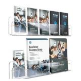 Brochure Holder Wall Mount, 2 Pack Acrylic, Dual I