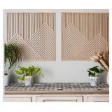 2 Pcs Wood <Mountain Wall Art - 23.5x23.5', Oak