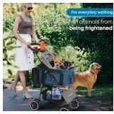 2in1 Foldable Pet Stroller with Canopy, 4 Wheeled