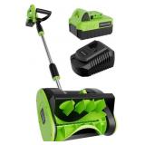 Cordless Snow Shovel, 20V, 12', 6' Clearing Path