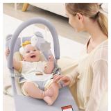 Baby Bouncer 0-18 Months, Gray, 3 Adjustable Heigh