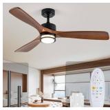 52" Outdoor Ceiling Fan With Light - 3 Blade, Wal