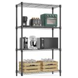 4 Tier Metal Storage Shelf - 1000 Lb Max, Black Wi