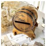 Our Warm Wooden Card Box With Base- Brown Whiskey