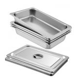 4 Pack Stainless Steel Hotel Pans Full Size with L