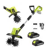 22V Cordless Electric Garden Tiller - 2 battery/1