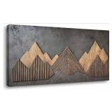 Mountain Range Canvas Wall Art, Brown And Gray, Ap
