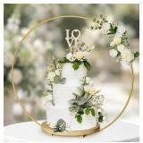 Luvluxe Wedding Cake Stand, 16" Round Rustic Wood