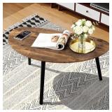 Small Oval Coffee Table- Espresso Wood, Approx. 34