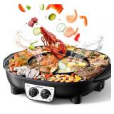Stariver Hot Pot Electric With 2-in-1 Grill- Non S