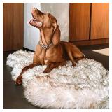 Luxury Faux Fur Orthopedic Dog Bed- Memory Foam, A