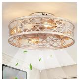 Farmhouse Ceiling Fan With Lights Remote Control -