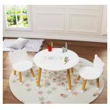Utex Kids Wood Table and Chair Set, 2 Chairs with