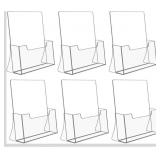 Nubee 6 Pack Acrylic Brochure Holder, 8.5x11", Cl