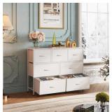 WLIVE 7 Drawer Dresser/Tv Stand- Fabric Drawers, S