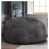 Classic Bean Bag Chair with Faux Rabbit Fur Cover,