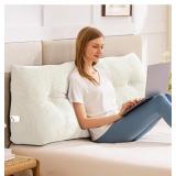 Headboard Triangle Pillow for King, Beige, Tufted,