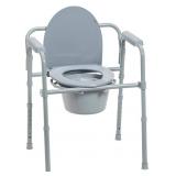Drive Medical Folding Steel Bedside Commode Chair,
