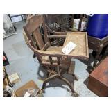 Vintage Wood Baby High Chair