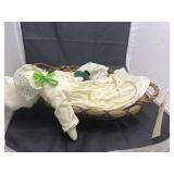 Woven Basket w/Cloth Dolls